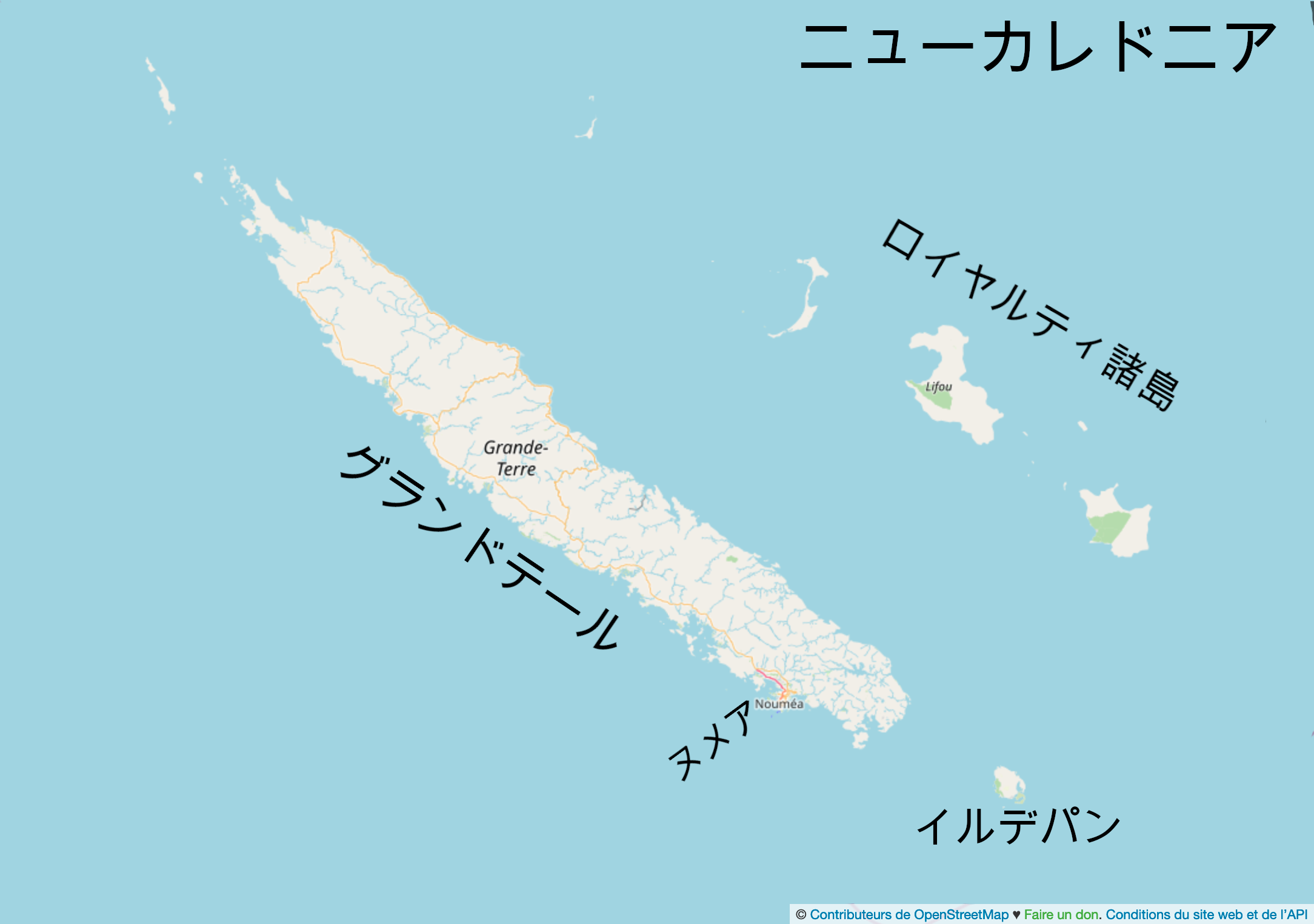 ニューカレドニアの地図
